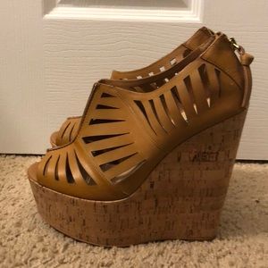 Leather cork wedges